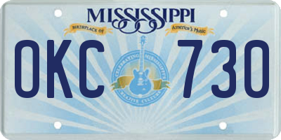 MS license plate OKC730