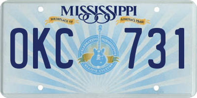 MS license plate OKC731