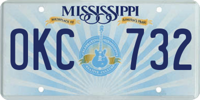 MS license plate OKC732