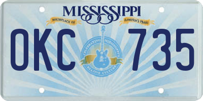 MS license plate OKC735