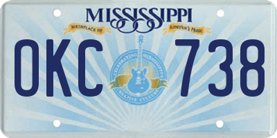 MS license plate OKC738