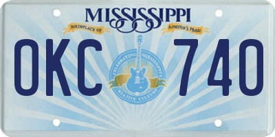 MS license plate OKC740