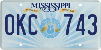 MS license plate OKC743