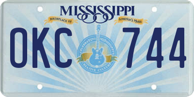 MS license plate OKC744