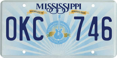 MS license plate OKC746