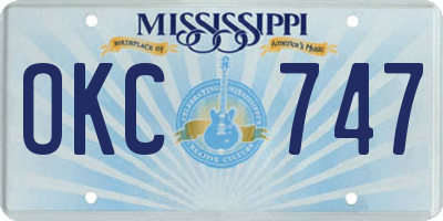 MS license plate OKC747