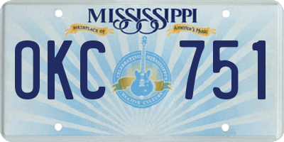 MS license plate OKC751