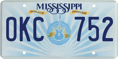 MS license plate OKC752