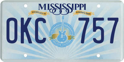 MS license plate OKC757