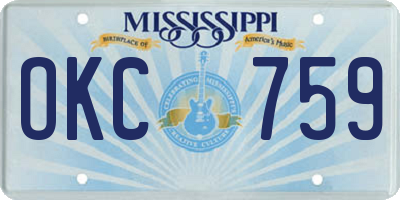 MS license plate OKC759