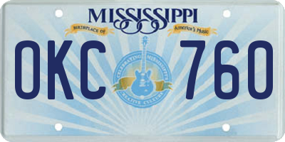 MS license plate OKC760