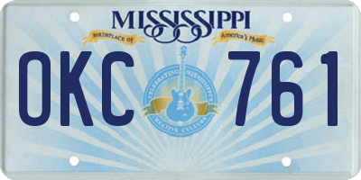 MS license plate OKC761