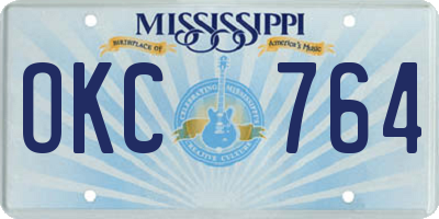 MS license plate OKC764