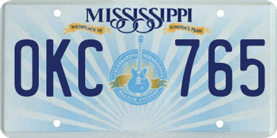 MS license plate OKC765