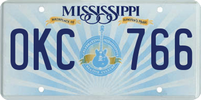 MS license plate OKC766