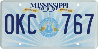 MS license plate OKC767