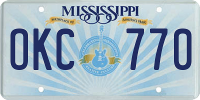 MS license plate OKC770