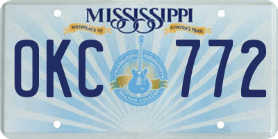 MS license plate OKC772