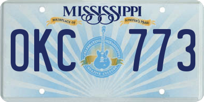 MS license plate OKC773