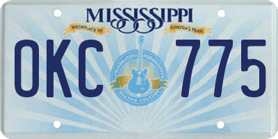MS license plate OKC775
