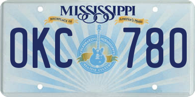 MS license plate OKC780
