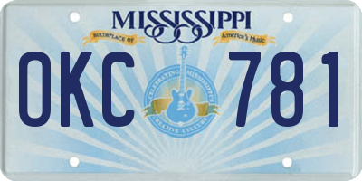 MS license plate OKC781