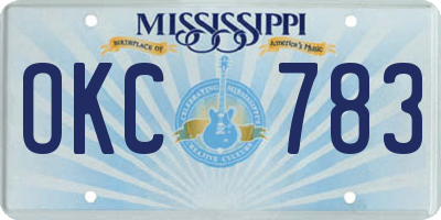 MS license plate OKC783