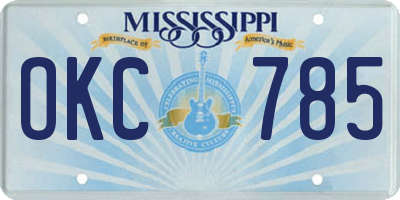 MS license plate OKC785
