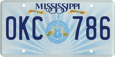 MS license plate OKC786
