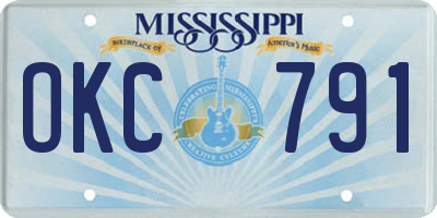 MS license plate OKC791