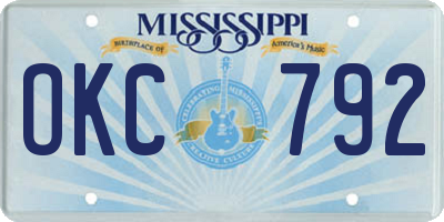 MS license plate OKC792