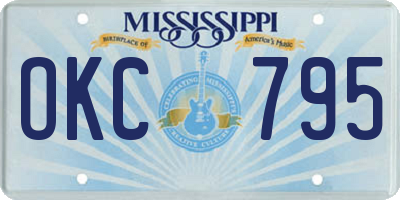 MS license plate OKC795