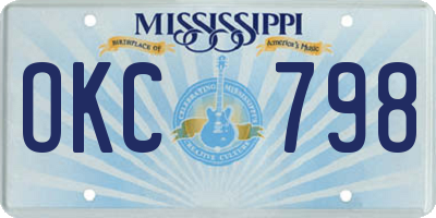 MS license plate OKC798