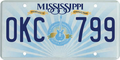 MS license plate OKC799