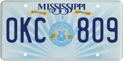 MS license plate OKC809