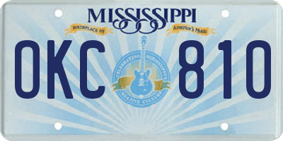 MS license plate OKC810