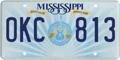 MS license plate OKC813