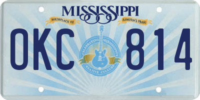 MS license plate OKC814