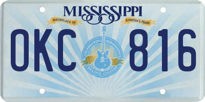 MS license plate OKC816