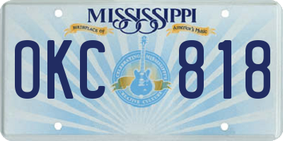 MS license plate OKC818