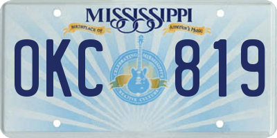 MS license plate OKC819