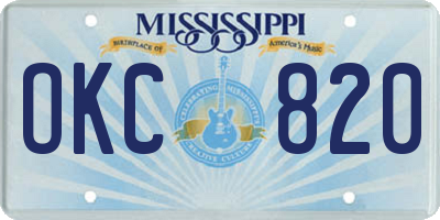 MS license plate OKC820