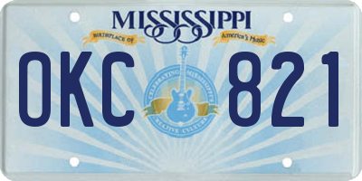 MS license plate OKC821