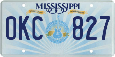 MS license plate OKC827
