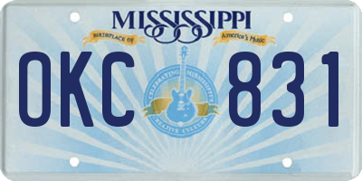 MS license plate OKC831
