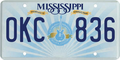 MS license plate OKC836