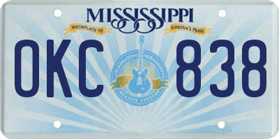 MS license plate OKC838
