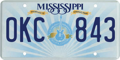 MS license plate OKC843