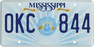 MS license plate OKC844