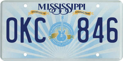 MS license plate OKC846